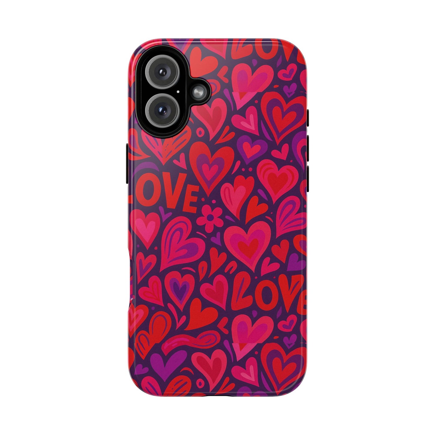 multicolour 3d heart pattern protective phone case for smartphones – vibrant design for stylish protection, compatible with iphone 13, 14, 15 & 16 – all models including pro, pro max & plus