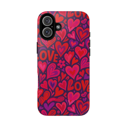 Multicolour 3D Heart Pattern Protective Phone Case for Smartphones – Vibrant Design for Stylish Protection, Compatible with iPhone 13, 14, 15 & 16 – all models including Pro, Pro Max & Plus