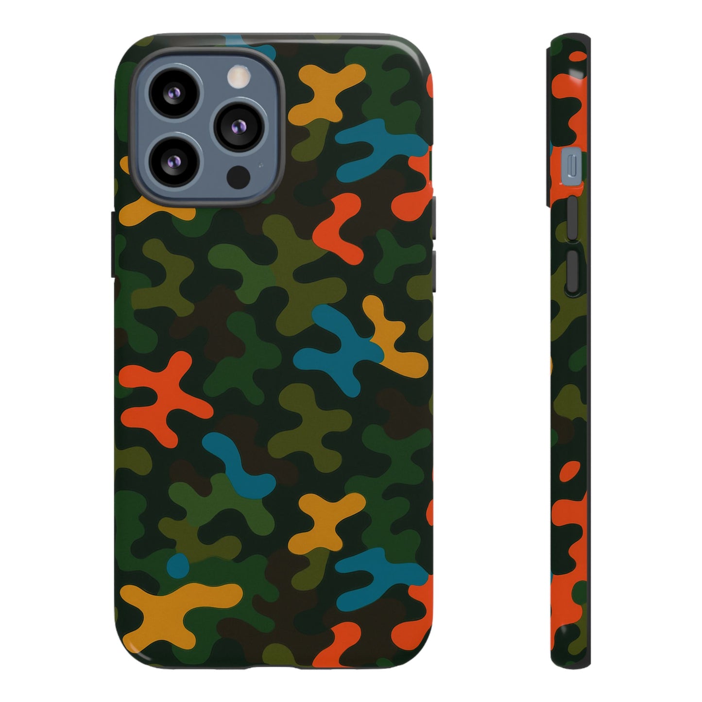multicolour camouflage 3d wrap protective phone case stylish design for men and women stylish protection compatible with iphone 13, 14, 15 & 16 – all models including pro, pro max & plus
