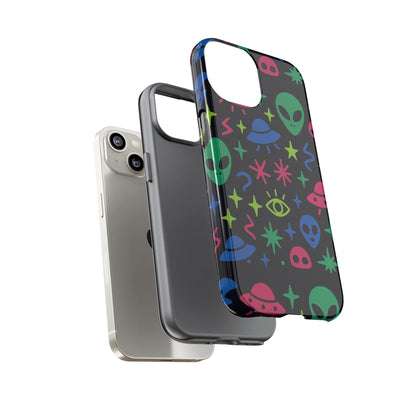 Vibrant Alien Pattern Protective Phone Case with 3D Wrap Design for Unique Expression – Stylish Protection Compatible with iPhone 13, 14, 15 & 16 – All Models Including Pro, Pro Max & Plus