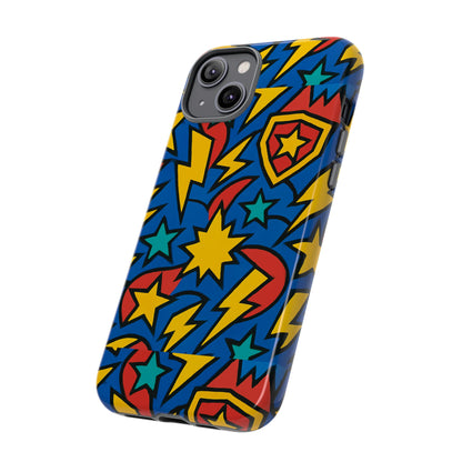 Multicolour Superhero Phone Case with 3D Design for Playful Protection Compatible with iPhone 13, 14, 15 & 16 – all models including Pro, Pro Max & Plus