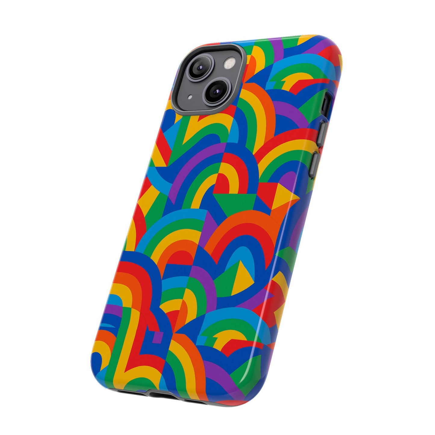 multicolour rainbow protective phone case with 3d design for stylish protection compatible with iphone 13, 14, 15 & 16 – all models including pro, pro max & plus