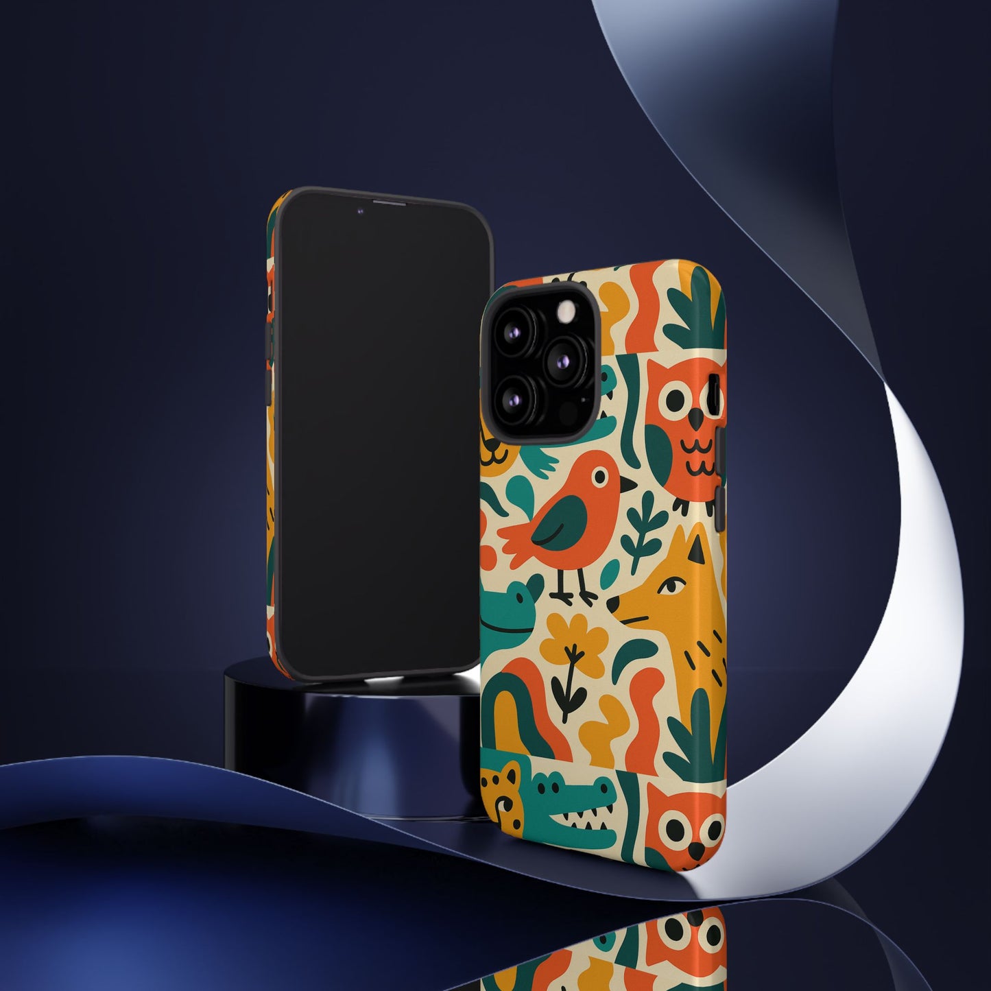 vibrant animal print protective phone case with 3d wrap design for unique style and expression compatible with iphone 13, 14, 15 & 16 – all models including pro, pro max & plus
