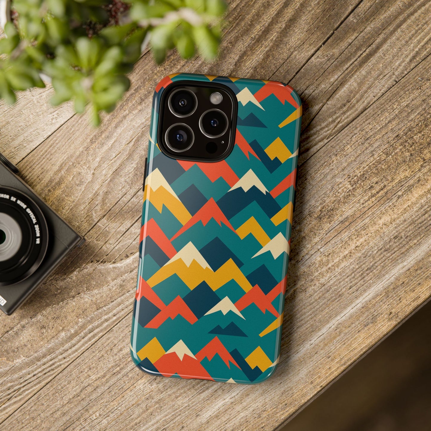 vibrant mountain pattern 3d wrap protective phone case stylish accessory for men and women compatible with iphone 13, 14, 15 & 16 – all models including pro, pro max & plus