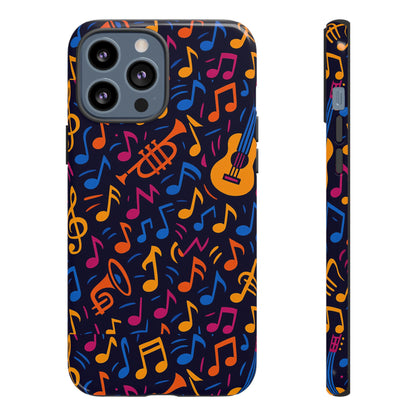 Multicolour Music Themed Protective Phone Case with 3D Design for Stylish Protection – Compatible with iPhone 13, 14, 15 & 16 – All Models Including Pro, Pro Max & Plus
