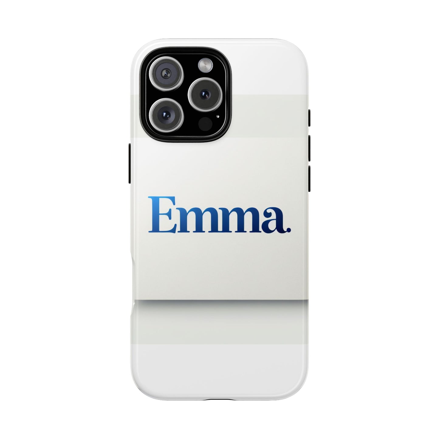 elegant personalised protective phone case in white with blue typography for stylish individuals compatible with iphone 13, 14, 15 & 16 – all models including pro, pro max & plus