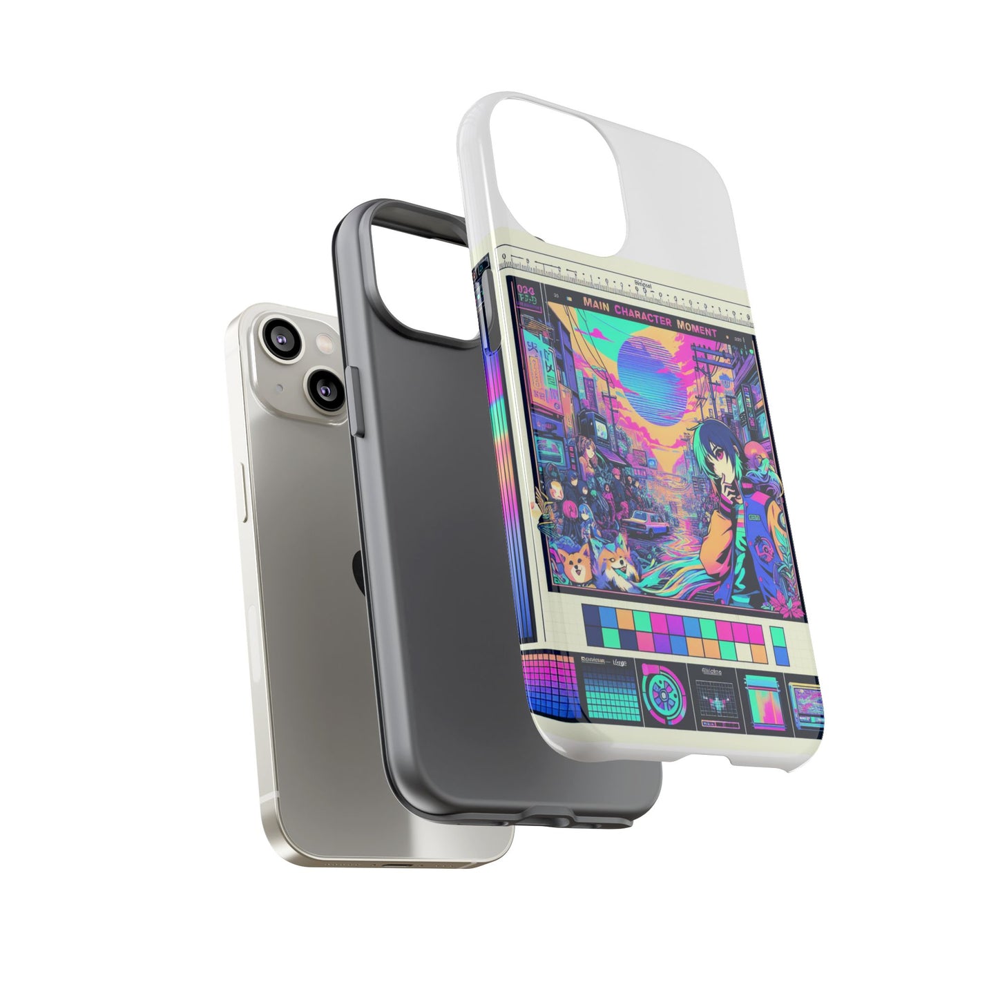 main character moment protective phone case, 3d wrap design, durable tpu silicone, uv protected, anime and comic inspired, unique gift for tech enthusiasts