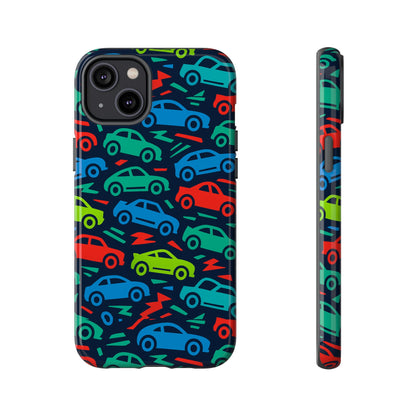 Vibrant Retro Automotive Design Protective Phone Case for Kids and Adults – Colourful 3D Wrap Style – Stylish Protection Compatible with iPhone 13, 14, 15 & 16 – All Models Including Pro, Pro Max & Plus