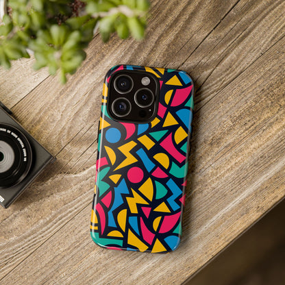 Vibrant Retro Aesthetic Phone Case – Stylish Protection in Multicolour Design – Compatible with iPhone 13, 14, 15 & 16 – All Models Including Pro, Pro Max & Plus