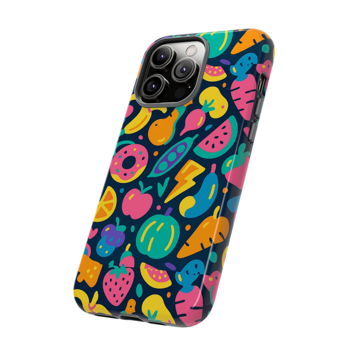 vibrant 3d fruit pattern protective phone case colourful accessory for stylish individuals compatible with iphone 13, 14, 15 & 16 – all models including pro, pro max & plus