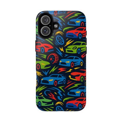 Vibrant 3D Car Design Protective Phone Case – Fun Retro Style for Kids and Adults – Stylish Protection – Compatible with iPhone 13, 14, 15 & 16 – all models including Pro, Pro Max & Plus