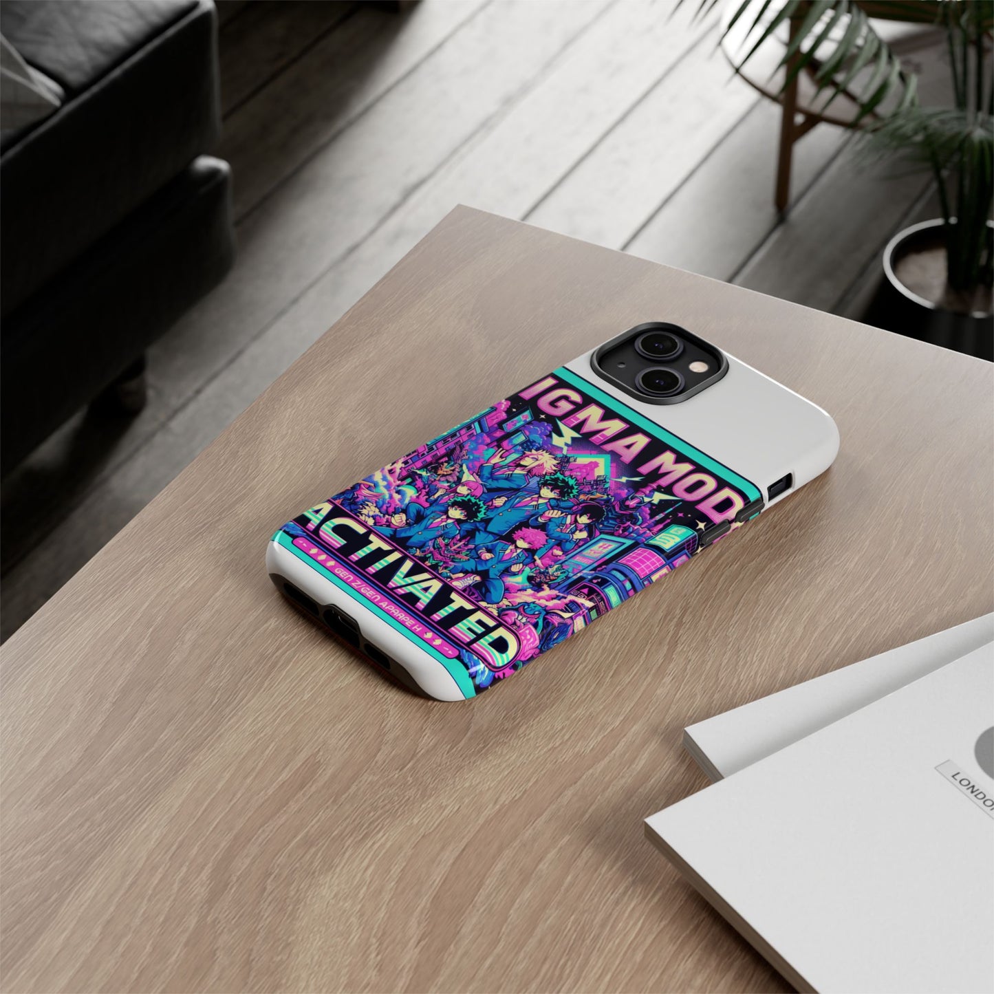 vibrant sigma mode activated protective phone case for anime lovers, 3d wrap design, durable tpu silicone, uv protected, stylish drop protection, gift for friends