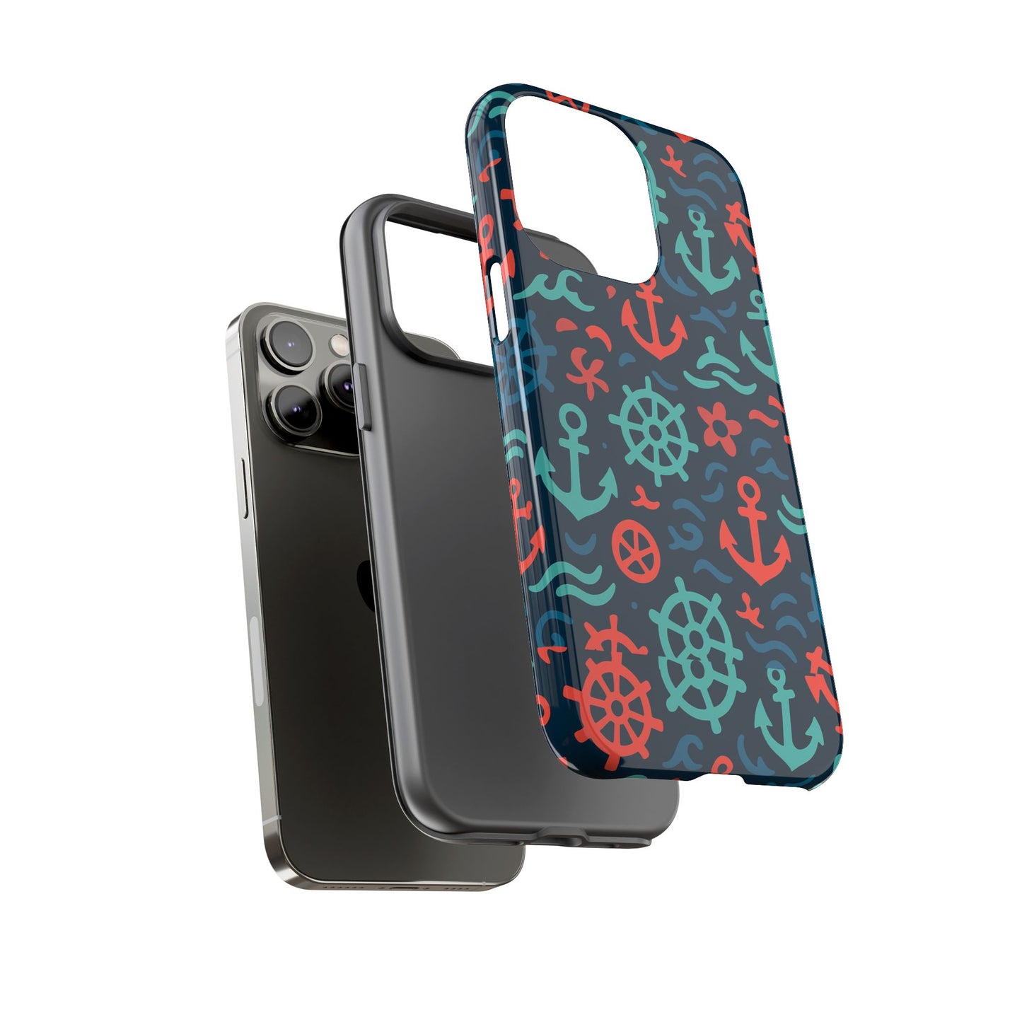 vibrant nautical multicolour 3d wrap protective phone case with retro design for men and women stylish accessory compatible with iphone 13, 14, 15 & 16 – all models including pro, pro max & plus