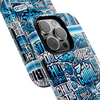 Blue Pattern Image 23 Phone Case for Mobile Phones Shockproof TPU Cover with Vivid 3D Wrap Design and Retro Anime Comic Style