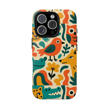 Vibrant Animal Print Protective Phone Case with 3D Wrap Design for Unique Style and Expression Compatible with iPhone 13, 14, 15 & 16 – all models including Pro, Pro Max & Plus