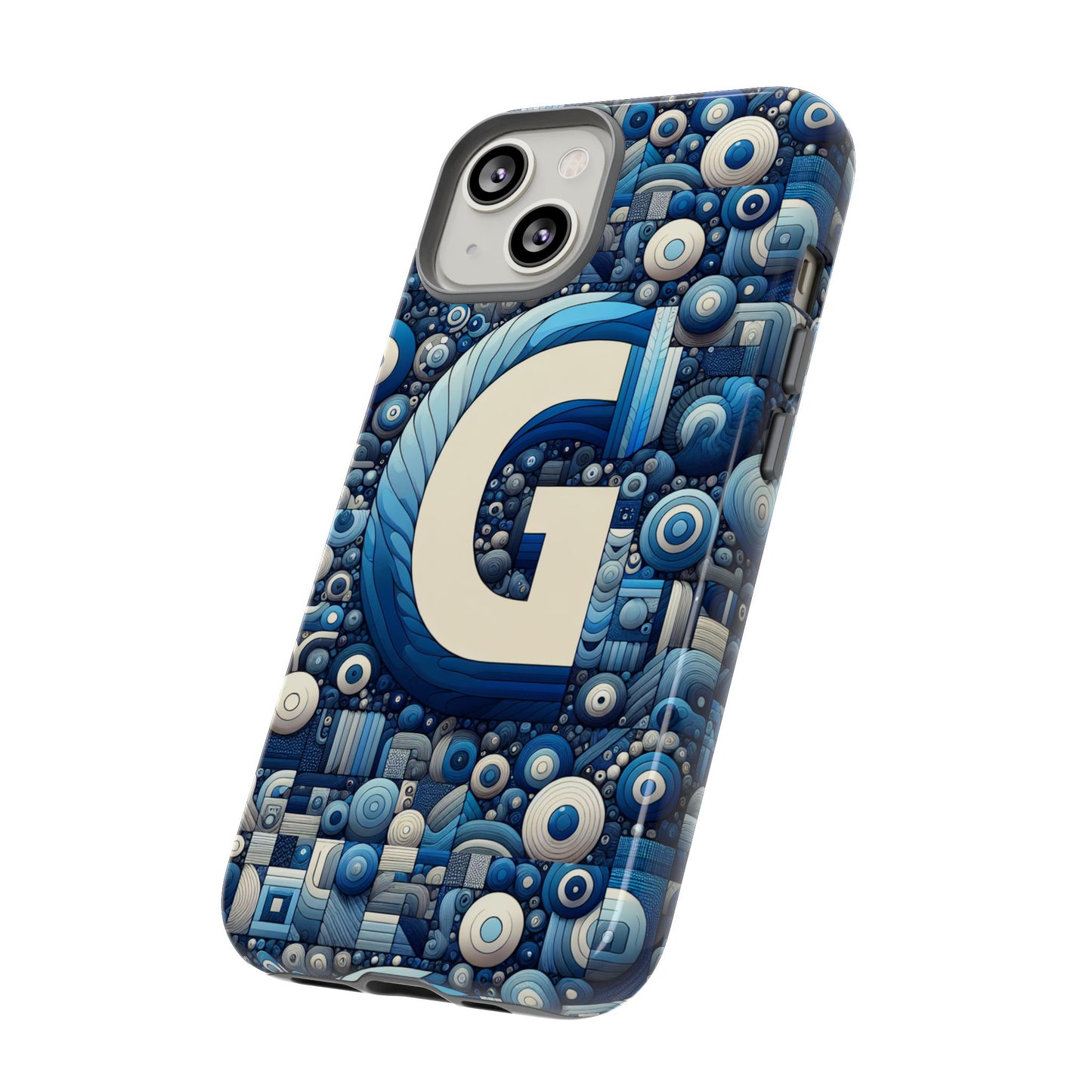 blue alphabet g phone case for iphone and android shockproof protective cover with 3d wrap design and uv protection