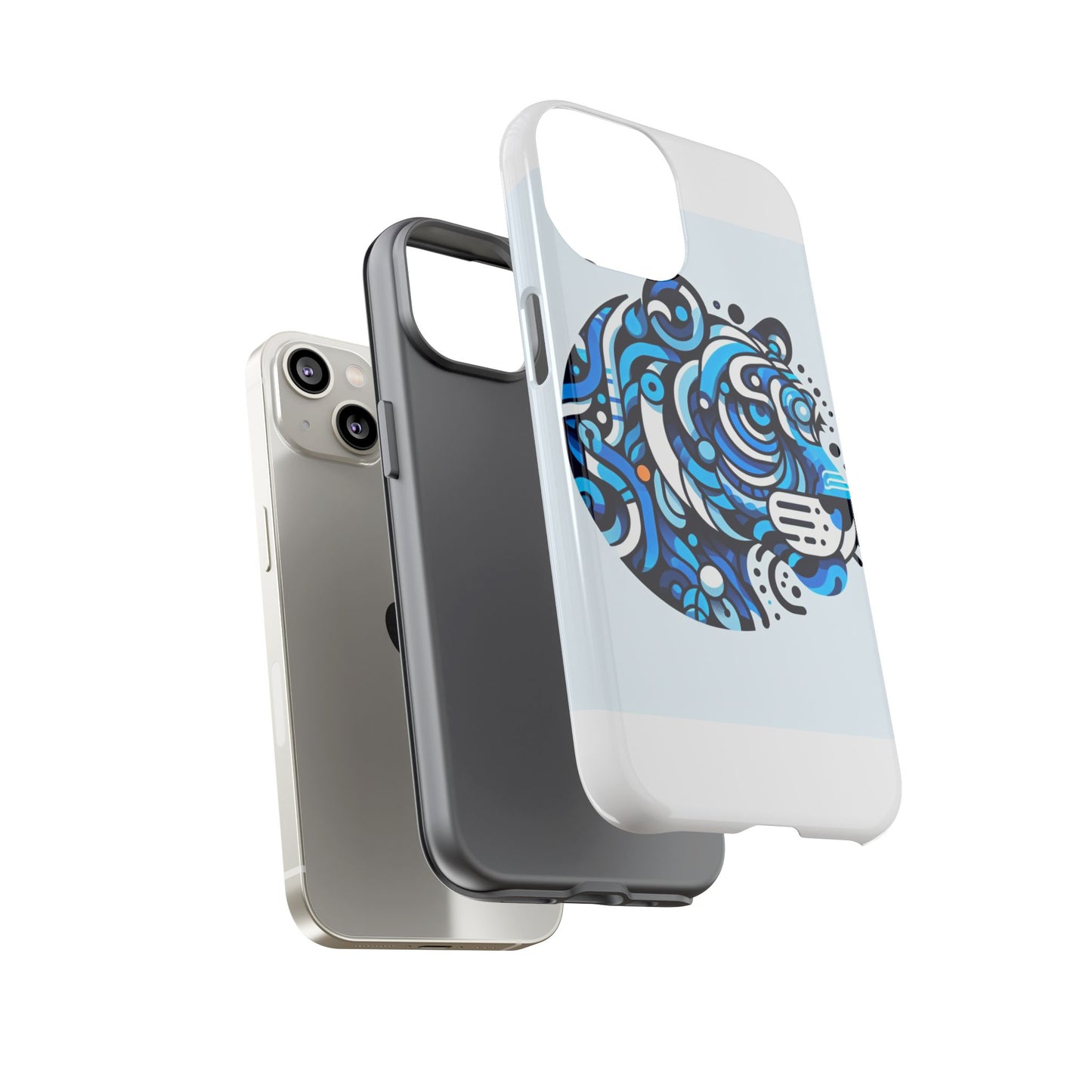vibrant 3d wrap protective phone case with unique blue lion design for stylish expression and fun accessories compatible with iphone 13, 14, 15 & 16 – all models including pro, pro max & plus