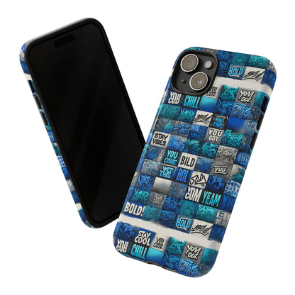 Blue Pattern Image 26 Phone Case for Smartphones with 3D Wrap Design Shockproof TPU Cover with Vibrant Anime and Comic-Inspired Artwork