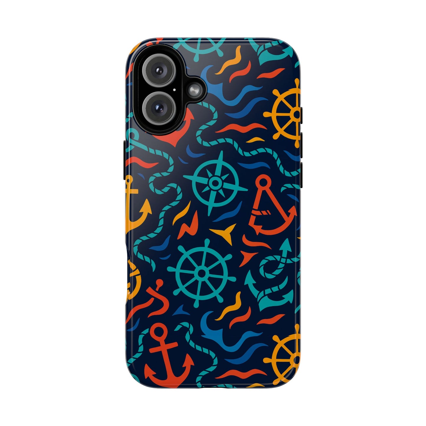 nautical multicolor protective phone case with 3d wrap design for unique style and self-expression compatible with iphone 13, 14, 15 & 16 – all models including pro, pro max & plus