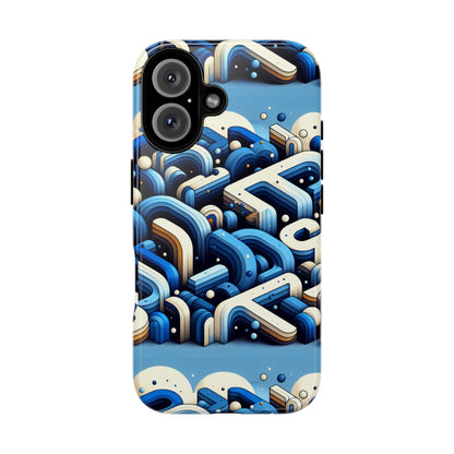 Blue Alphabet B Phone Case for Men and Women Shockproof Protective Cover with 3D Wrap Design and UV Protection