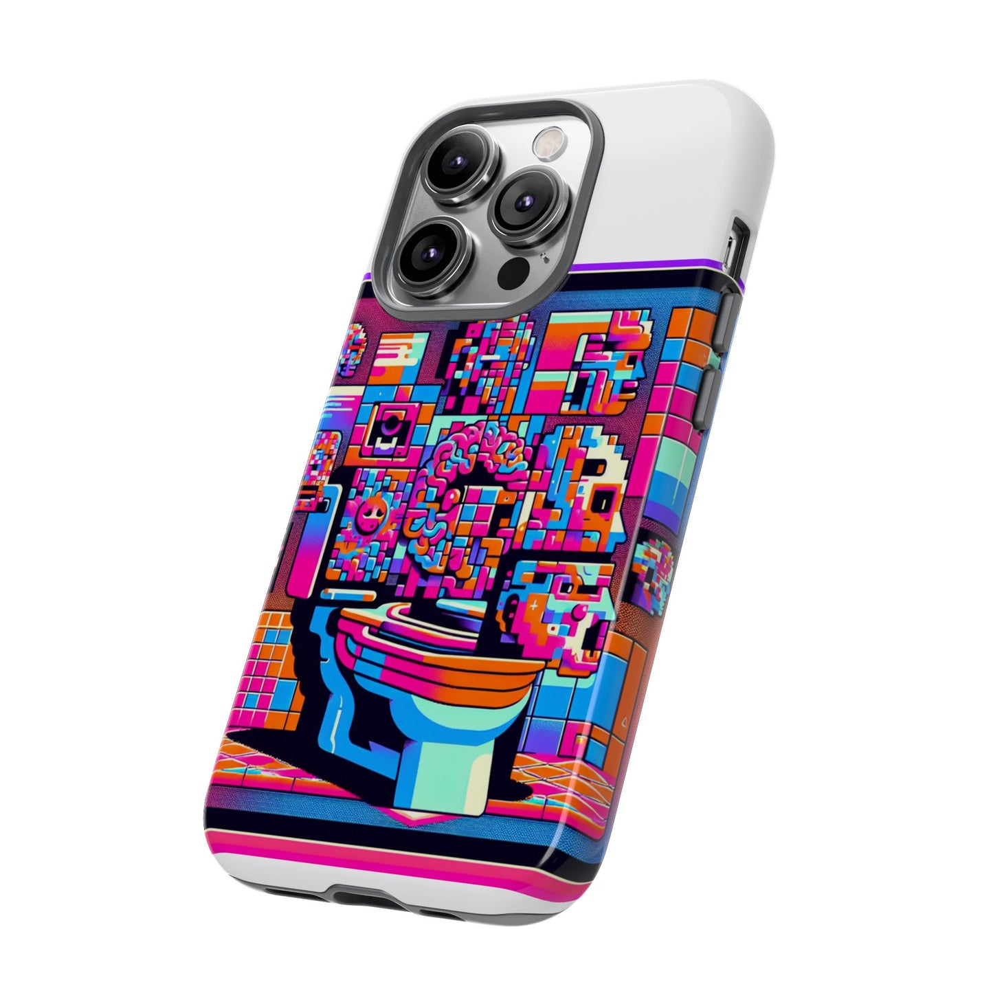 toilet head big brain 3d wrap protective phone case for anime lovers, durable tpu silicone, uv protected, stylish gift for birthdays and holidays