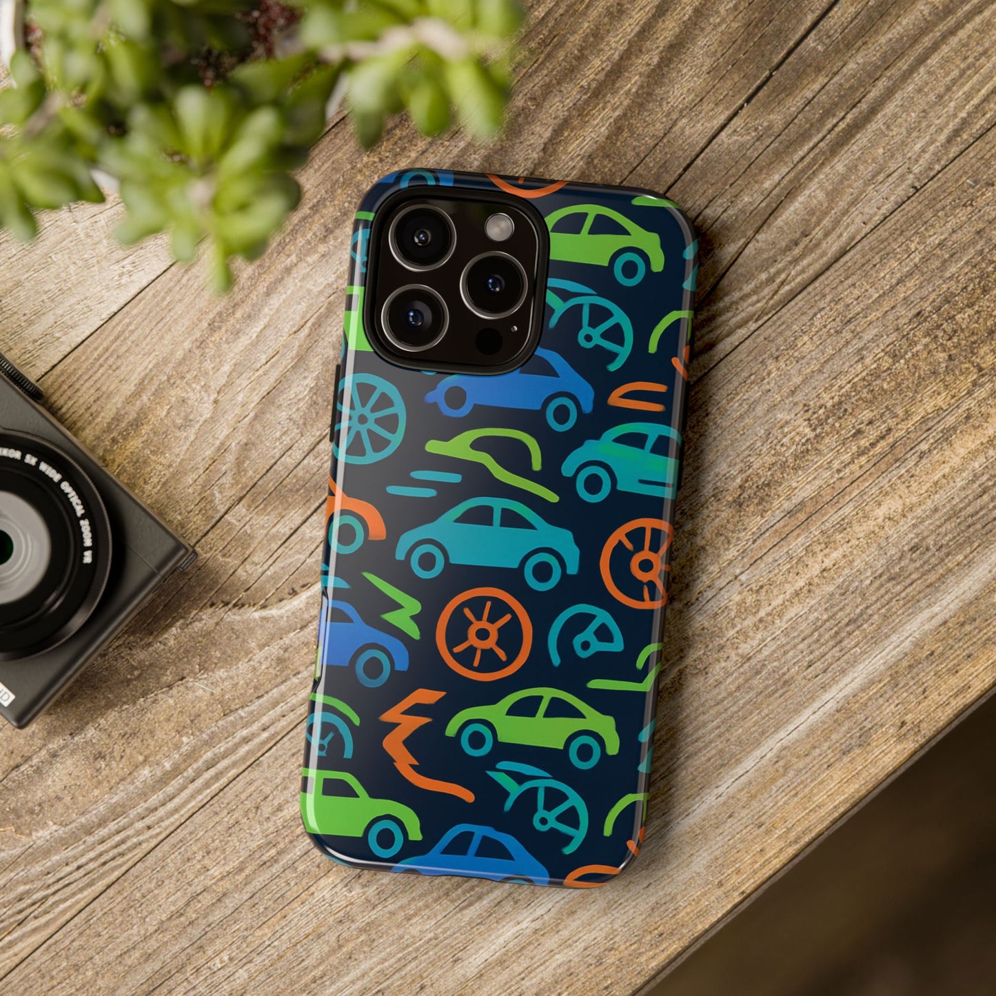 vibrant 3d car design protective phone case for kids and teens - playful multicolour style - stylish protection for everyday use - compatible with iphone 13, 14, 15 & 16 – all models including pro, pro max & plus