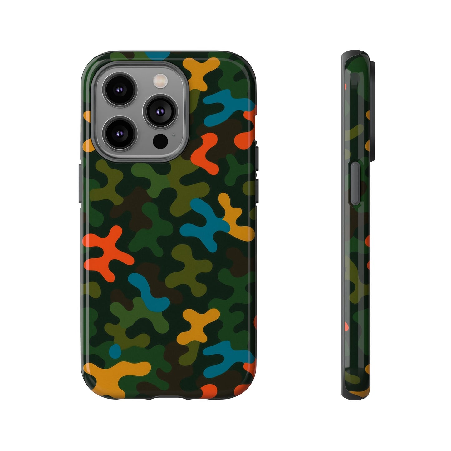 multicolour camouflage 3d wrap protective phone case stylish design for men and women stylish protection compatible with iphone 13, 14, 15 & 16 – all models including pro, pro max & plus