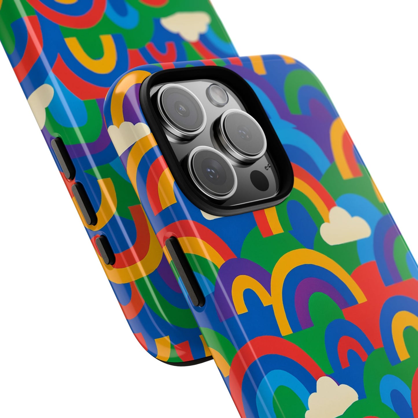 multicolour 3d rainbow phone case for trendy men and women unique playful design stylish protection compatible with iphone 13, 14, 15 & 16 – all models including pro, pro max & plus