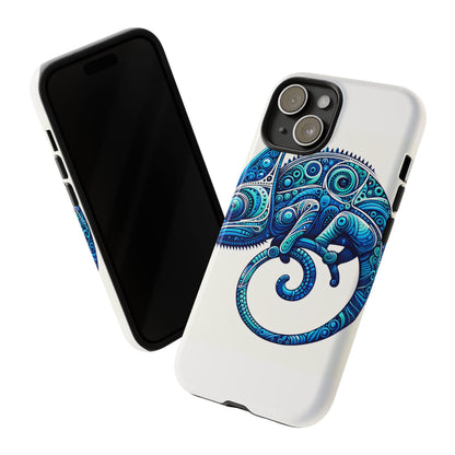 Vibrant 3D Wrap Protective Phone Case with Blue Chameleon Design, Creative Accessory for Unique Style, Compatible with iPhone 13, 14, 15 & 16 – all models including Pro, Pro Max & Plus