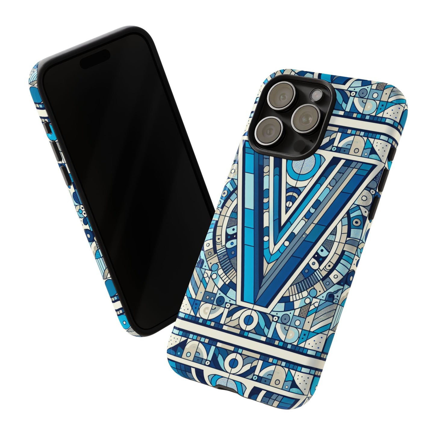 blue alphabet letter v phone case for men women kids durable shockproof cartoon anime style gift