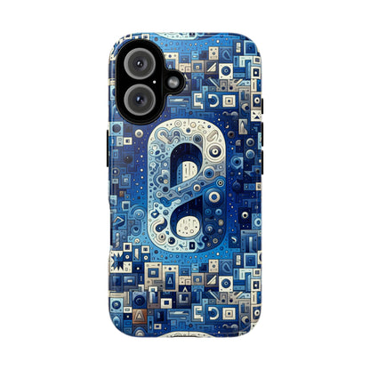 Blue Alphabet A Phone Case for Mobile Phones Durable Shockproof TPU Cover with 3D Wrap Design for Kids and Teens