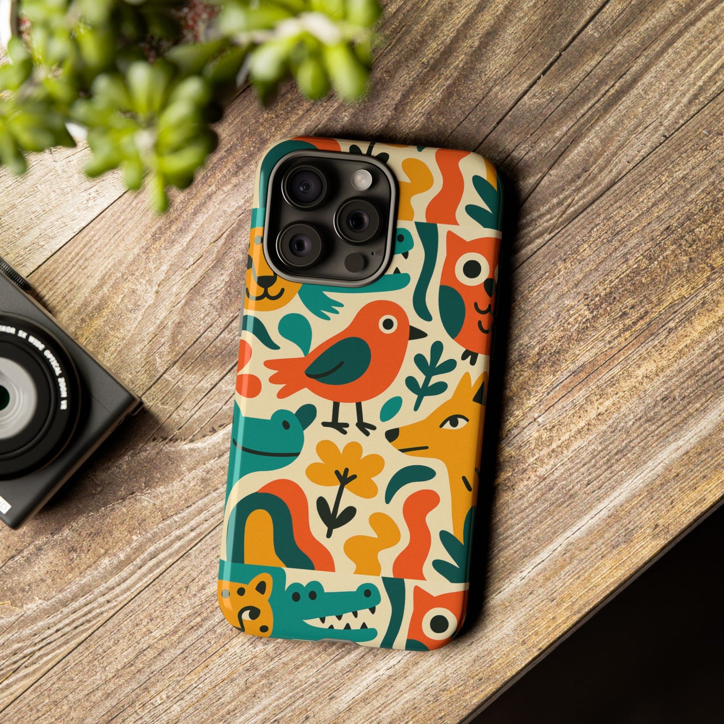 vibrant animal print protective phone case with 3d wrap design for unique style and expression compatible with iphone 13, 14, 15 & 16 – all models including pro, pro max & plus