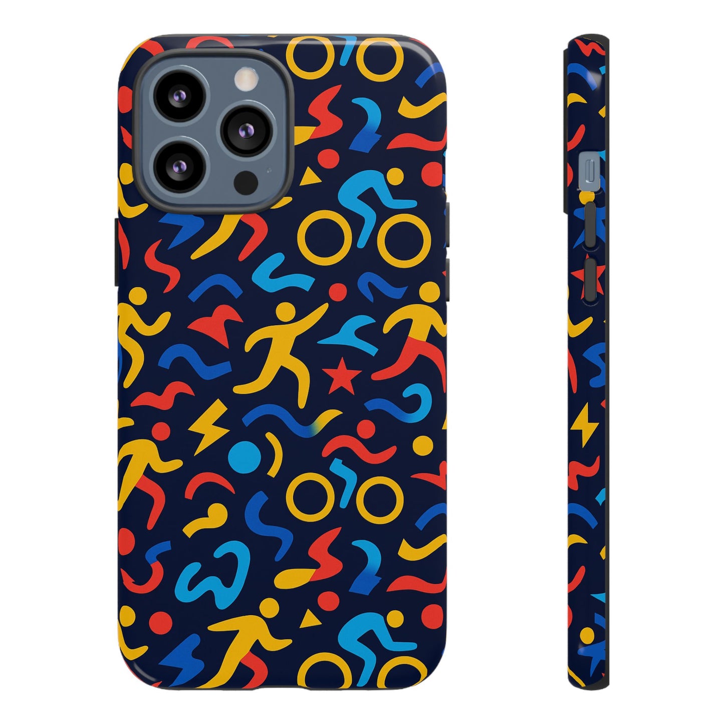 vibrant abstract 3d wrap protective phone case in multicolour design for unisex fashion accessory compatible with iphone 13, 14, 15 & 16 – all models including pro, pro max & plus