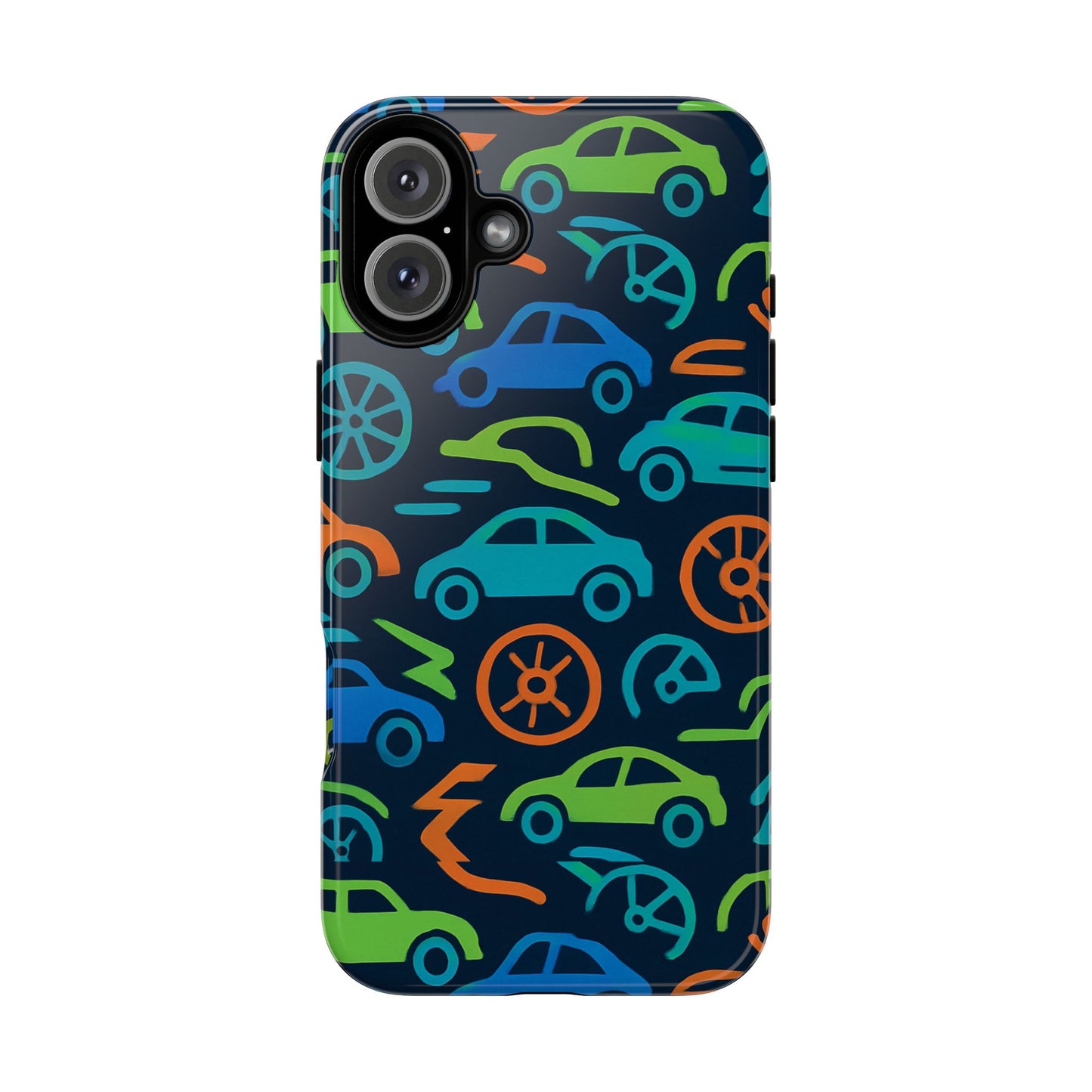vibrant 3d car design protective phone case for kids and teens - playful multicolour style - stylish protection for everyday use - compatible with iphone 13, 14, 15 & 16 – all models including pro, pro max & plus
