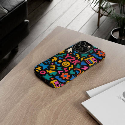 Vibrant Y2K Design 3D Wrap Protective Phone Case for Unique Style and Fashion Accessory Compatible with iPhone 13, 14, 15 & 16 – all models including Pro, Pro Max & Plus