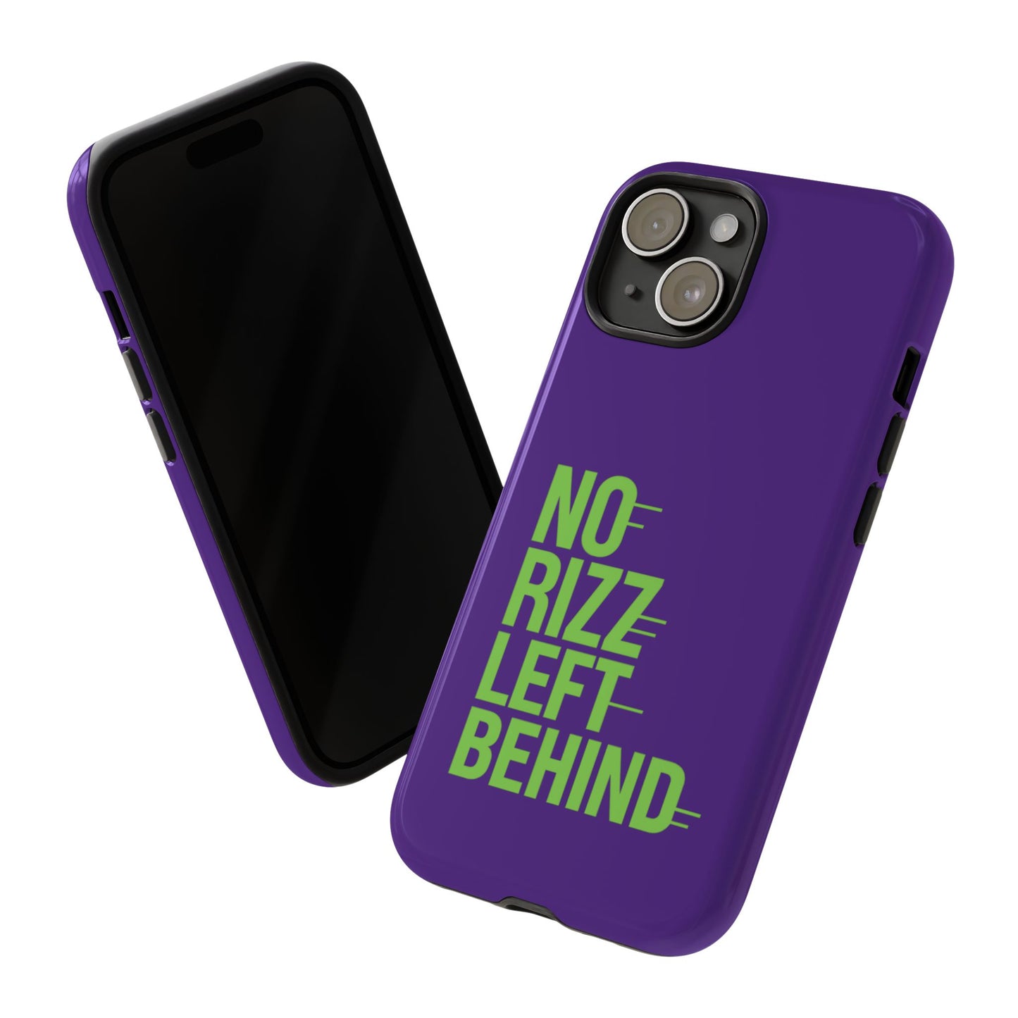 tough phone case - no rizz left behind - durable, stylish protection for active lifestyles - impact-resistant, dual layer, shock-absorbing tpu - perfect gift for tech lovers