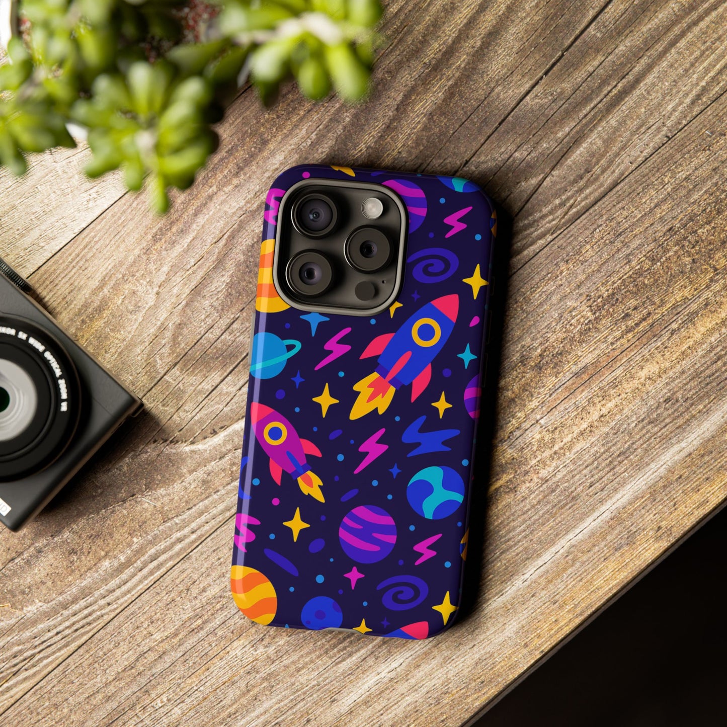 vibrant 3d wrap protective phone case with playful space theme for stylish self-expression compatible with iphone 13, 14, 15 & 16 – all models including pro, pro max & plus