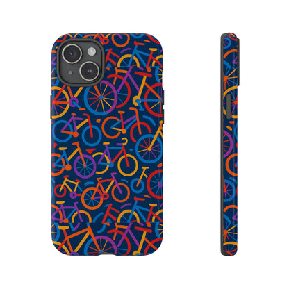 Multicolour 3D Bicycle Pattern Protective Phone Case Stylish Design for Creative Individuals Compatible with iPhone 13, 14, 15 & 16 – all models including Pro, Pro Max & Plus