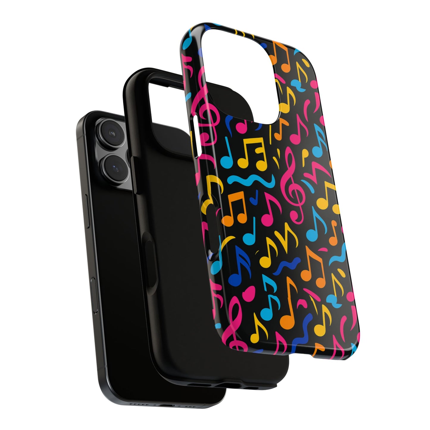 vibrant music themed phone case with colourful 3d design – stylish protection for music lovers – compatible with iphone 13, 14, 15 & 16 – all models including pro, pro max & plus