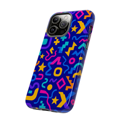 Vibrant Geometric Protective Phone Case with 3D Wrap Design – Playful Accessory for Self-Expression Compatible with iPhone 13, 14, 15 & 16 – all models including Pro, Pro Max & Plus