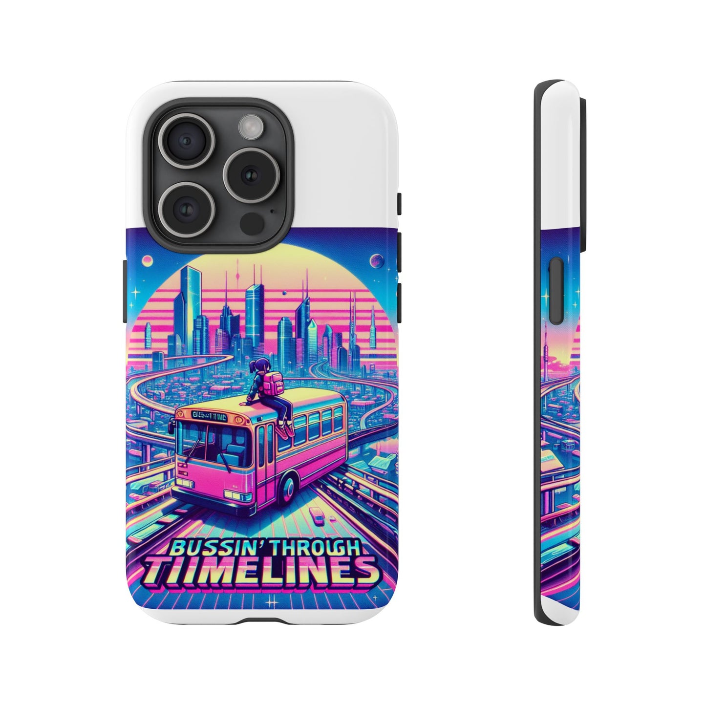 bussin through timelines protective phone case for anime lovers, durable 3d wrap design, shock absorbent tpu silicone, uv protected, stylish accessory for smartphones