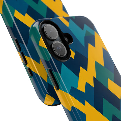 Vibrant Geometric Mountain Design Protective Phone Case for Unique Style and Durable Protection Compatible with iPhone 13, 14, 15 & 16 – all models including Pro, Pro Max & Plus