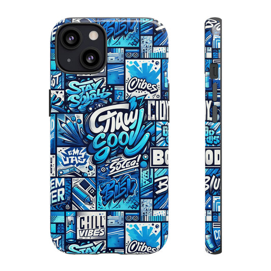 Vibrant 3D Graphic Phone Case in Blue with Playful Design for Stylish Protection Compatible with iPhone 13, 14, 15 & 16 – all models including Pro, Pro Max & Plus