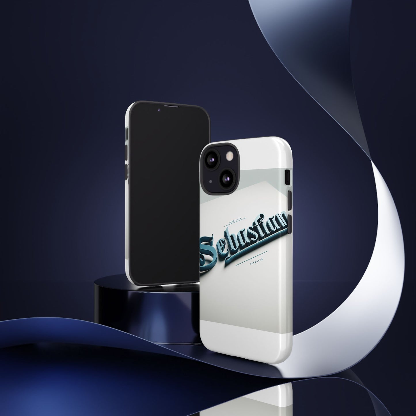 vibrant 3d wrap protective phone case in retro blue typography stylish accessory for self-expression compatible with iphone 13, 14, 15 & 16 – all models including pro, pro max & plus