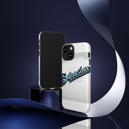 Vibrant 3D Wrap Protective Phone Case in Retro Blue Typography Stylish Accessory for Self-Expression Compatible with iPhone 13, 14, 15 & 16 – all models including Pro, Pro Max & Plus