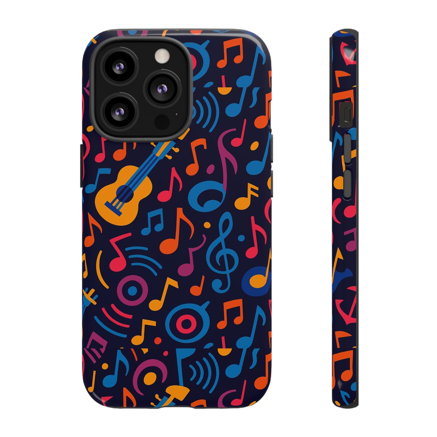 vibrant 3d music design protective phone case for music lovers stylish accessory compatible with iphone 13, 14, 15 & 16 – all models including pro, pro max & plus