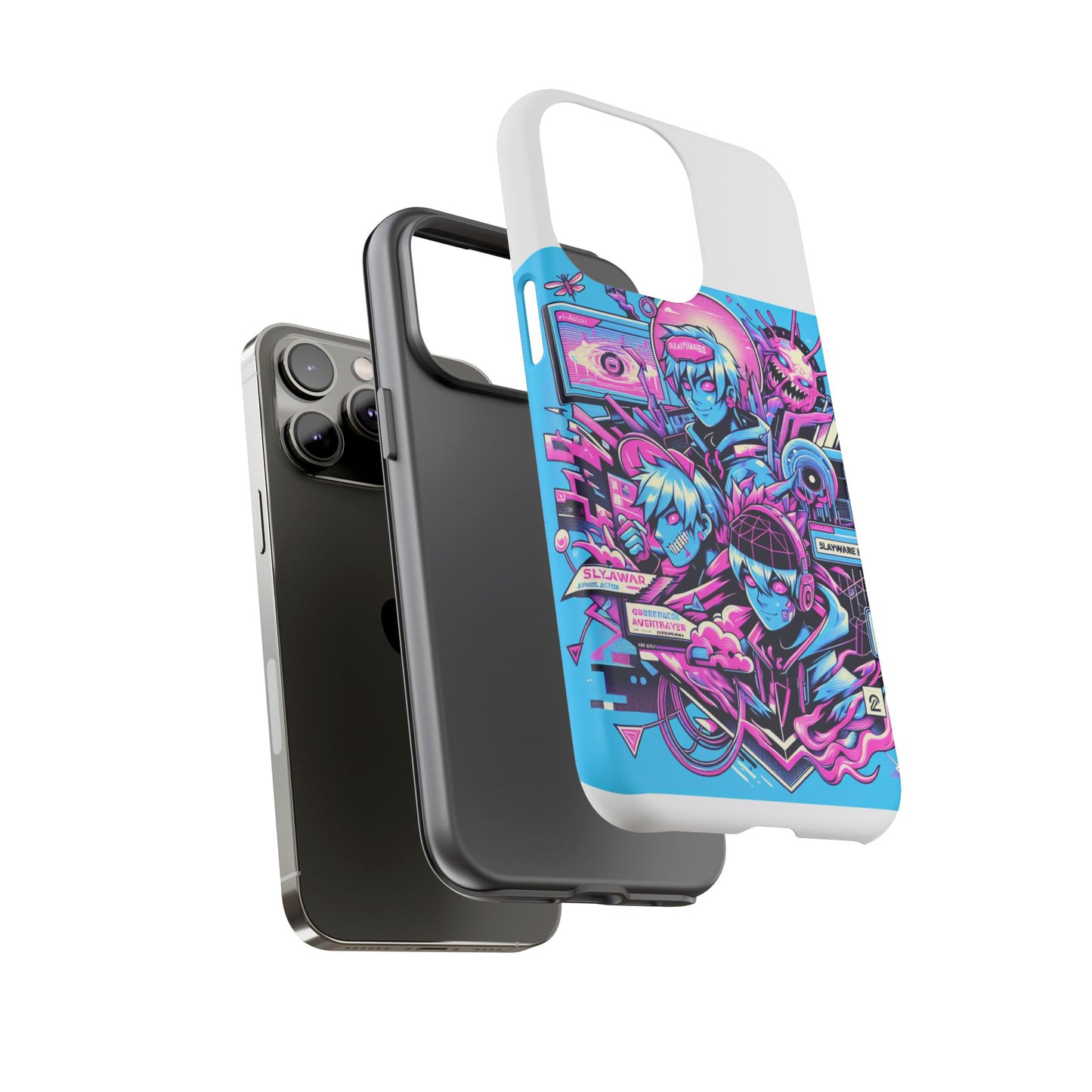 slayware installed protective phone case with 3d wrap design for anime and comic culture lovers