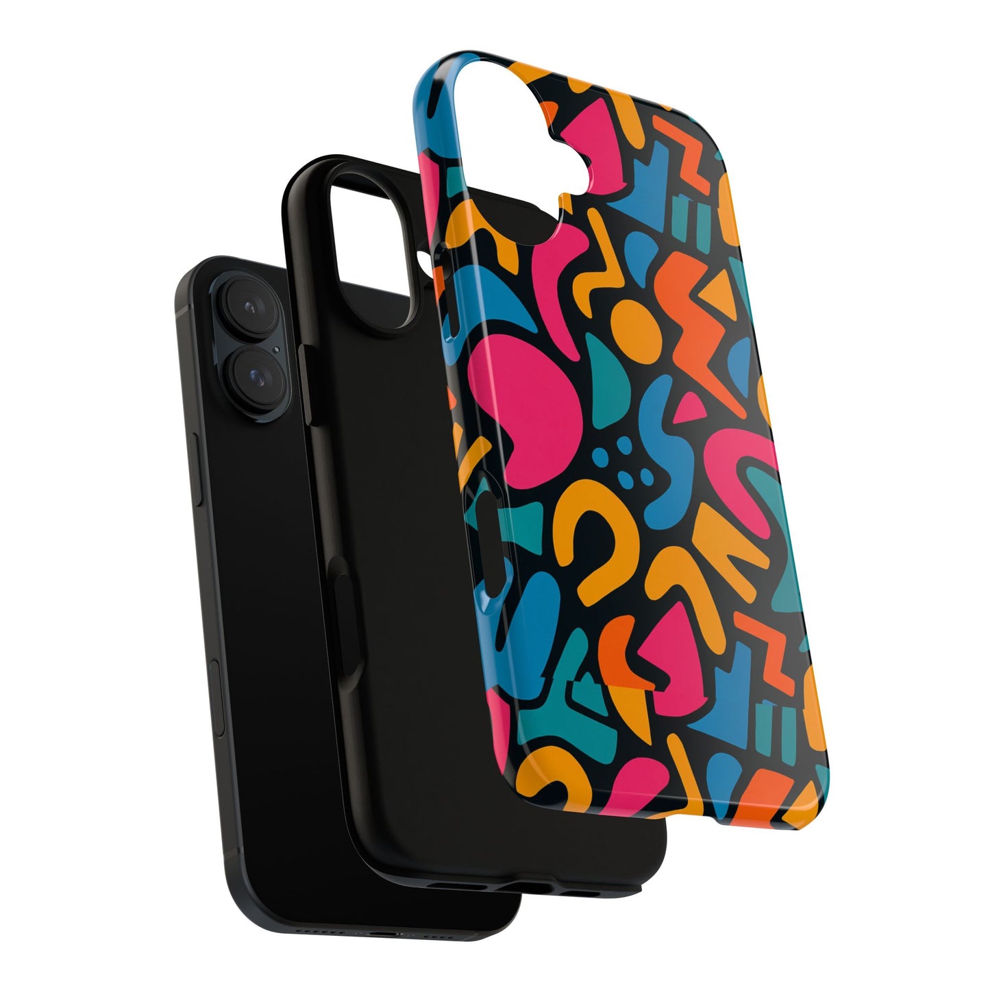 vibrant multicolour abstract 3d wrap phone case for stylish protection, unisex smartphone cover, compatible with iphone 13, 14, 15 & 16 – all models including pro, pro max & plus