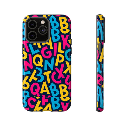 Multicolour 3D Wrap Phone Case with Playful Alphabet Design – Stylish Protection for Smartphones Compatible with iPhone 13, 14, 15 & 16 – All Models Including Pro, Pro Max & Plus