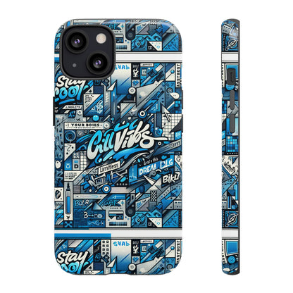 Vibrant 3D Wrap Protective Phone Case in Retro Blue Aesthetic for Stylish Protection Compatible with iPhone 13, 14, 15 & 16 – All Models Including Pro, Pro Max & Plus